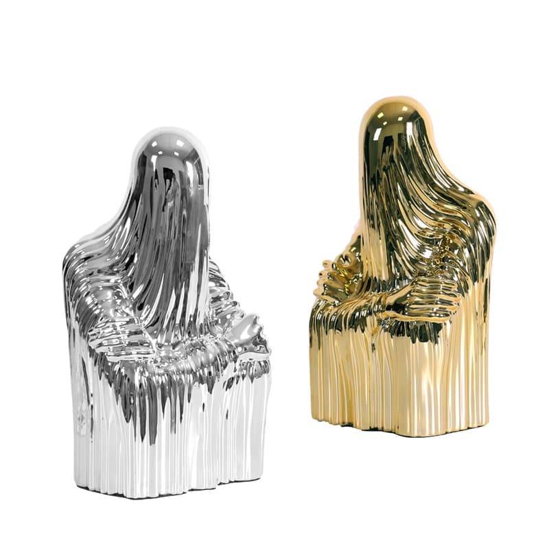 Modern Italian minimalist silver sculpture masked character personalized ornaments tea room study tabletop home decoration ornaments