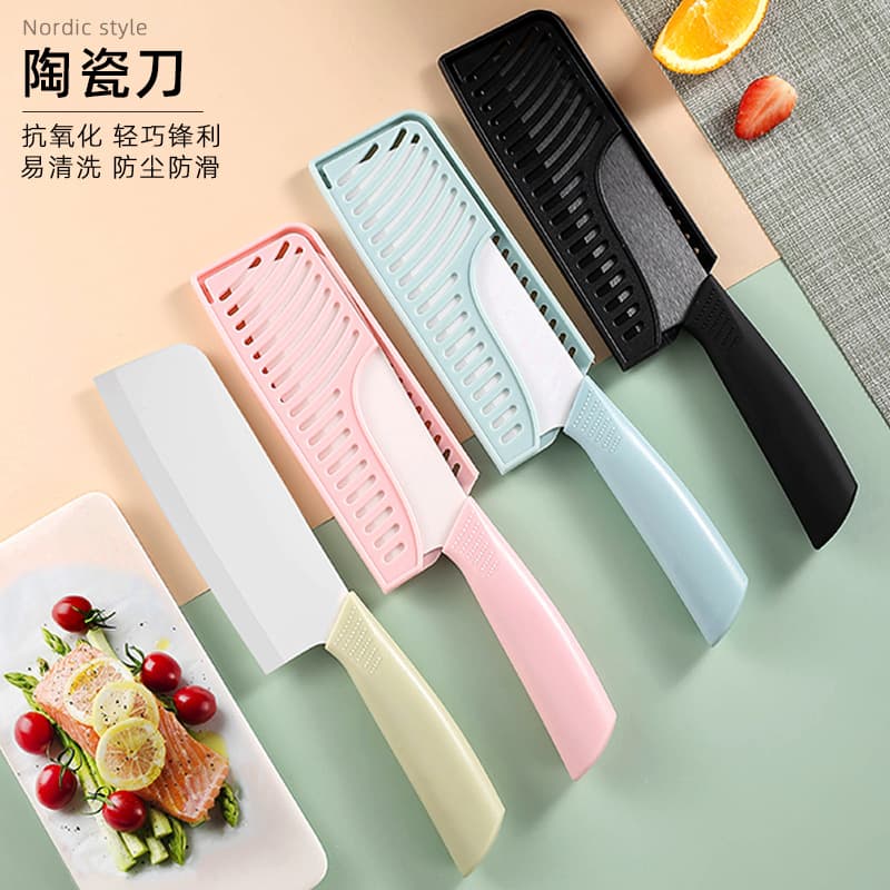 Ready stock wholesale creative 6-inch ceramic knife fruit knife kitchen knife anti-slip handle kitchen-specific ceramic gift knife
