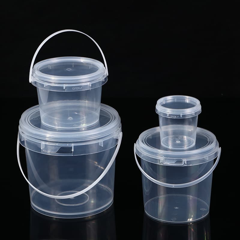 Manufacturer 160ML-2000ML high-quality PP eco-friendly handled sealed plastic round buckets, leak-proof odorless colorless