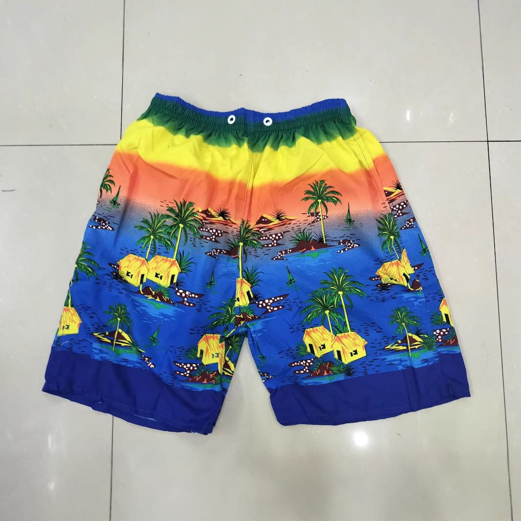 UPOLON BEACH PANTS men's beach pants five-point pants foreign trade men's pants positioned coconut tree