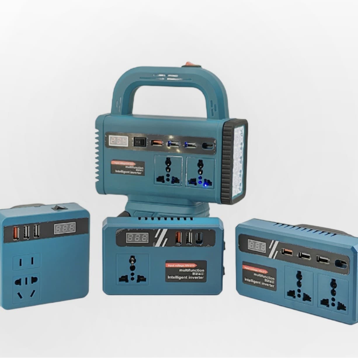 Cross-border Hot-selling Lithium Battery Smart Inverter 21V to 220V Multifunctional Intelligent Portable Inverter