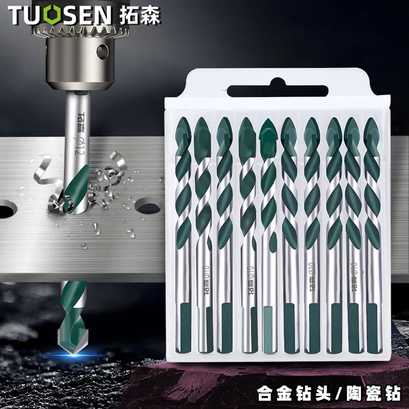 Tuosen carbide overlord drill bit wall tile punch hole opener electric drill bit multi-functional triangular ceramic drill