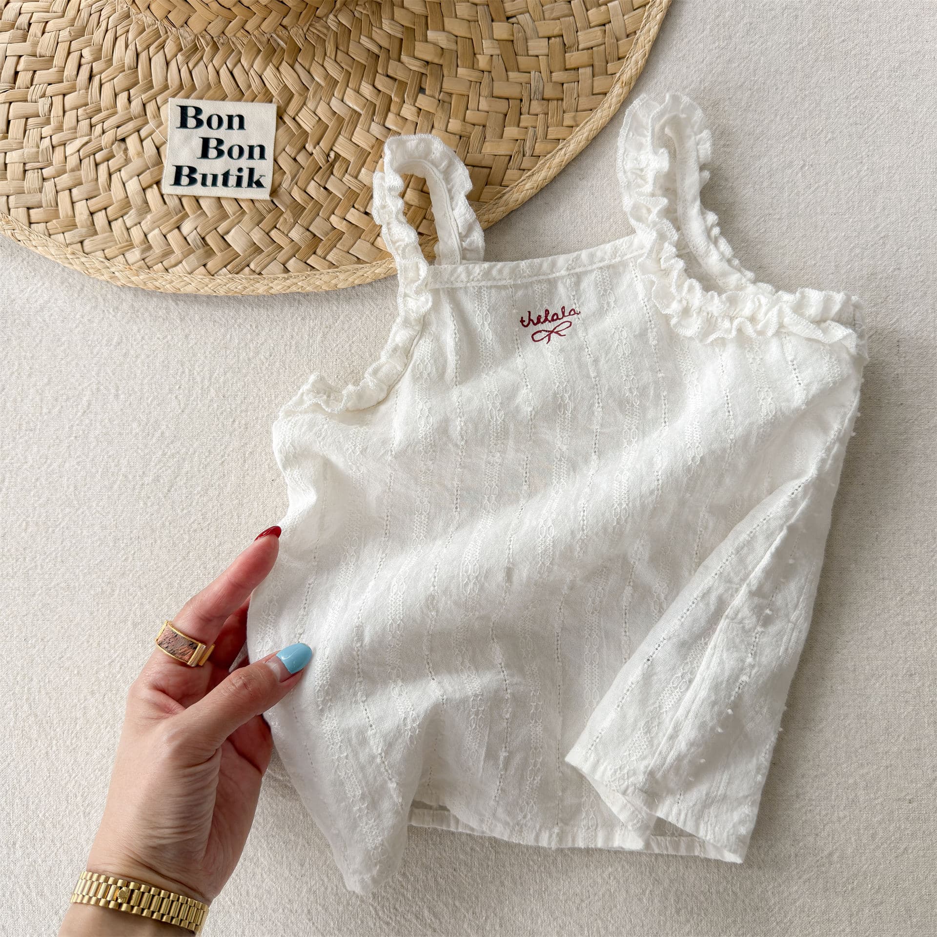 2026 Huzhou Zhili Children's Wear Summer New Arrival Girls' Korean-Style Lace Sleeveless Shirt Blouse 7210