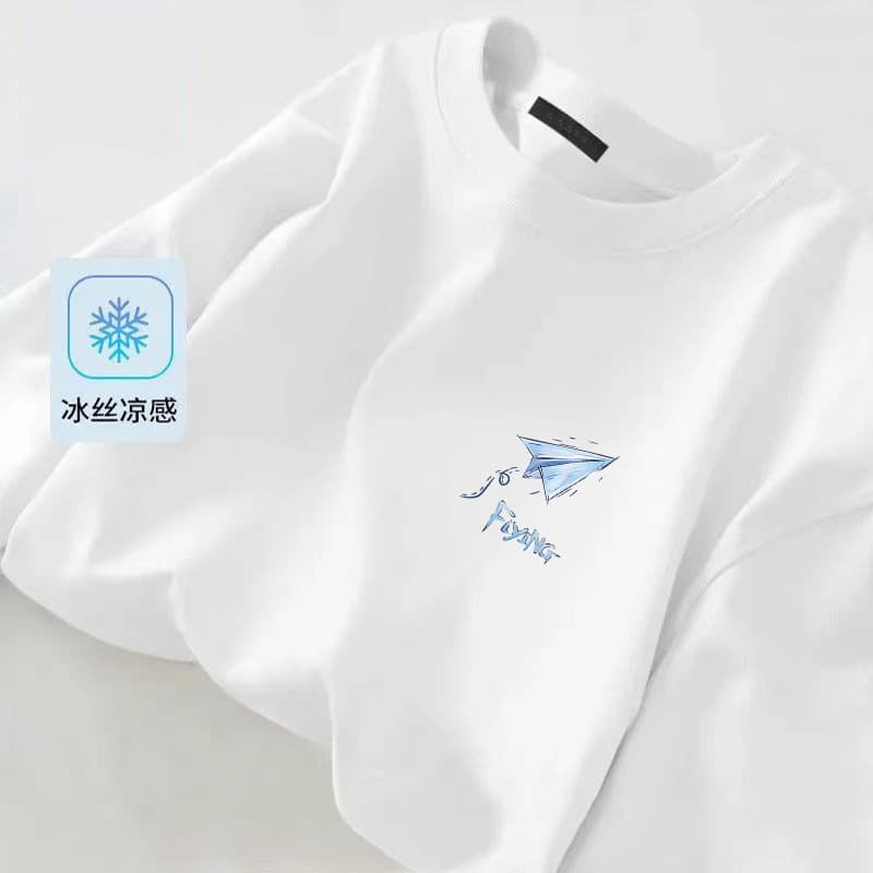 Fashionable Minimalist Men's Short-Sleeve T-Shirt, Black and White Base Tee, Summer Couple Matching Outfit, Wholesale