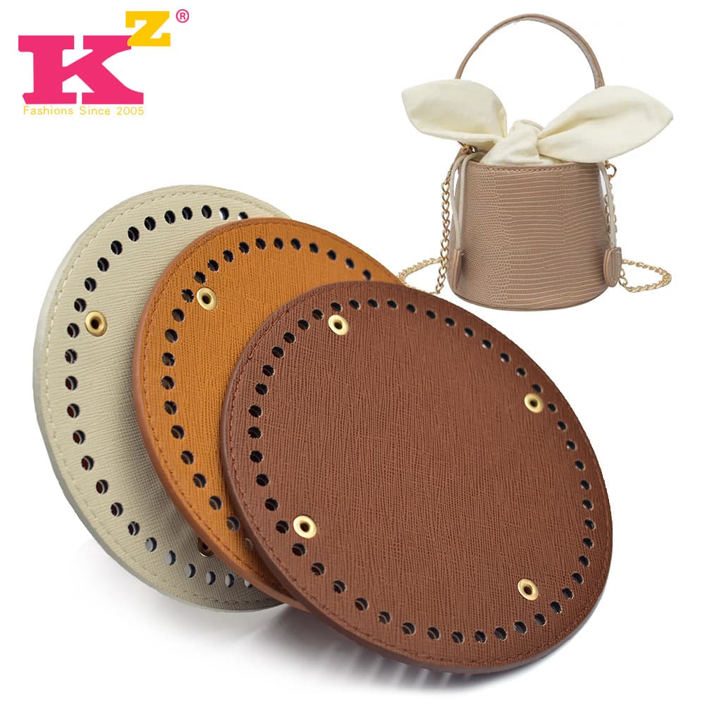 Multi-size thickened and hard bag DIY material accessories round oval leather woven crochet bag bottom wholesale