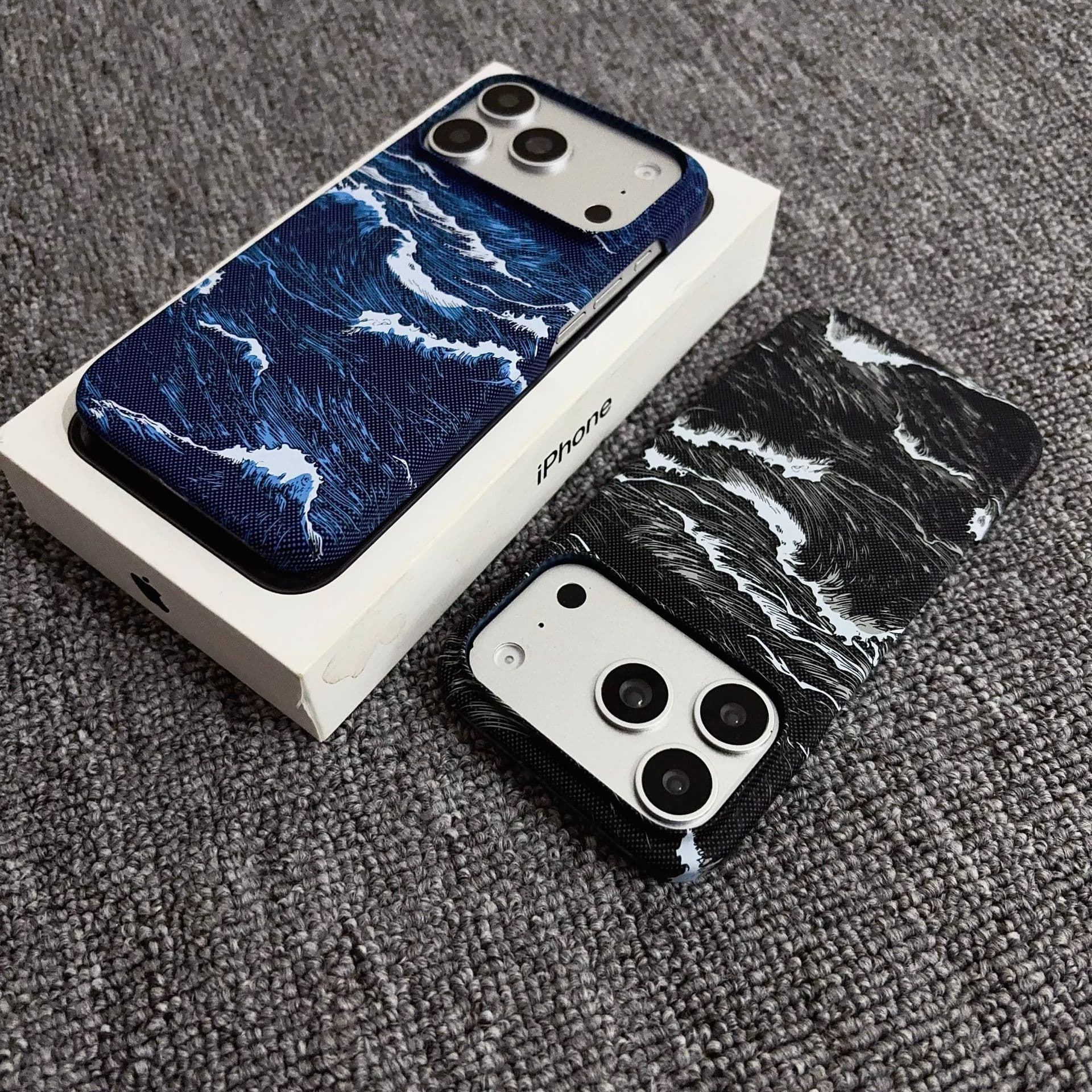 Magnetic Phone Case for iPhone 18 Pro, Kevlar Pattern Carbon Fiber, Half-Wrapped Matte Protective Cover for Apple 17