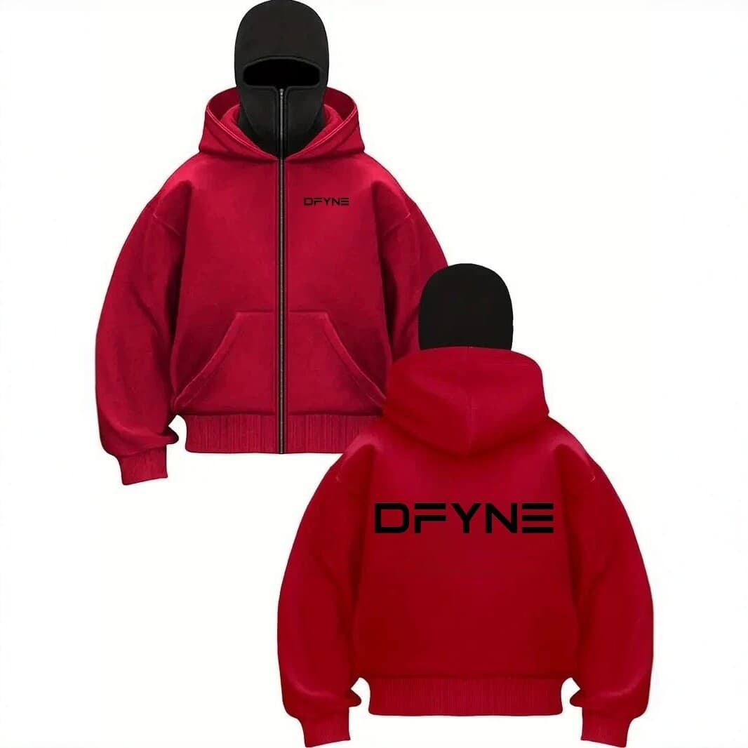 European and American trendy brand DFYNE fleece-lined hooded sweatshirt for men, new fall/winter style, loose fit, drop shoulder, unisex, letter print