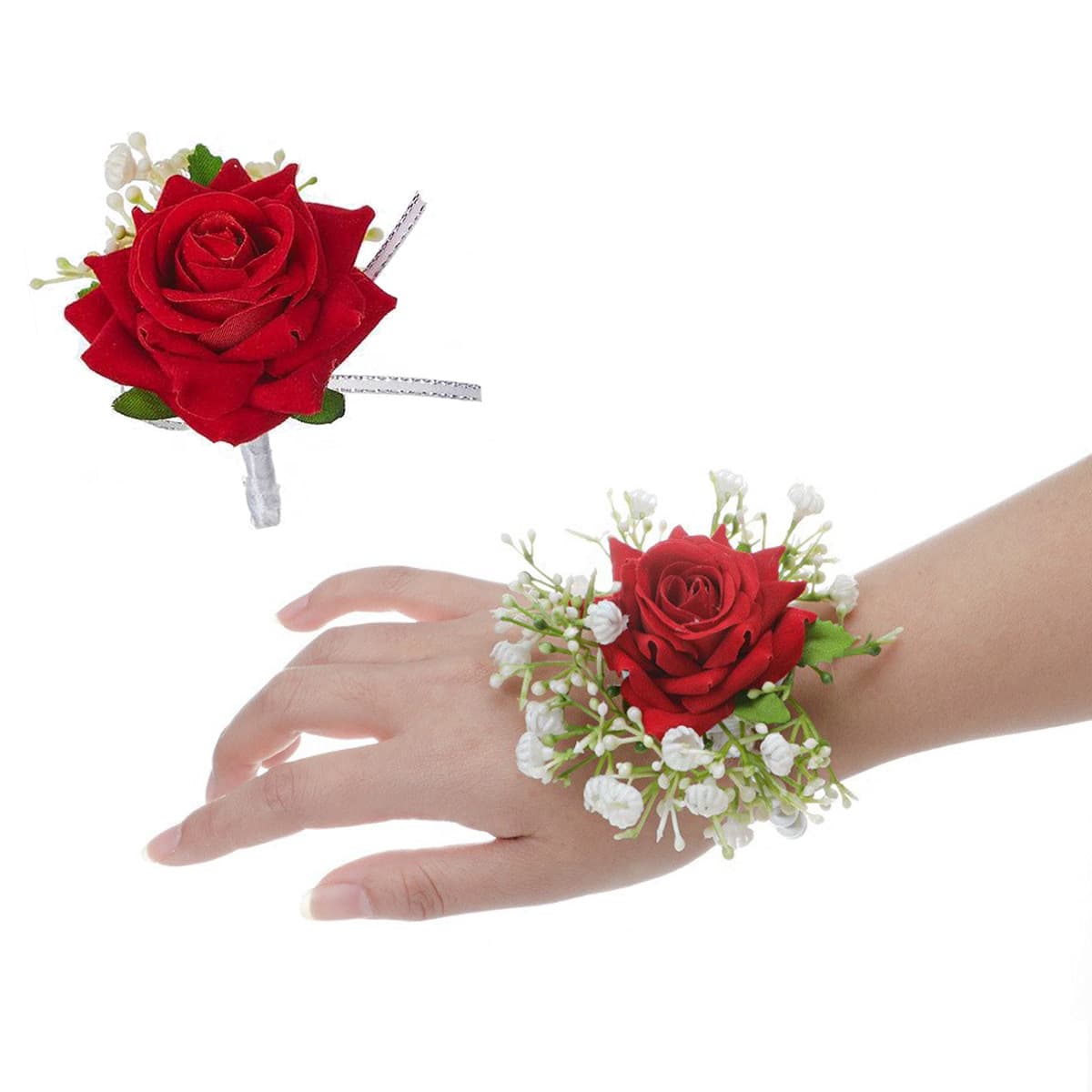 Simulated rose wrist flower wedding corsage entrance season clothing dress bridesmaid bracelet super fairy pearl wrist flower