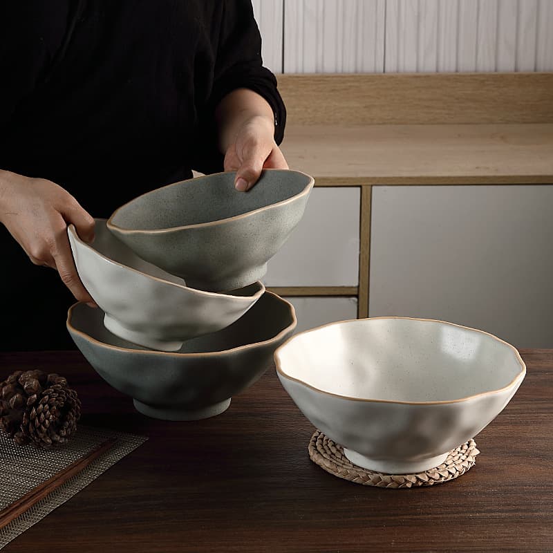 Ceramic Ramen Bowl New Soup Noodle Bowl Instant Noodle Bowl Conical Bowl Premium Ambiance Tableware Large Soup Bowl for Luosifen