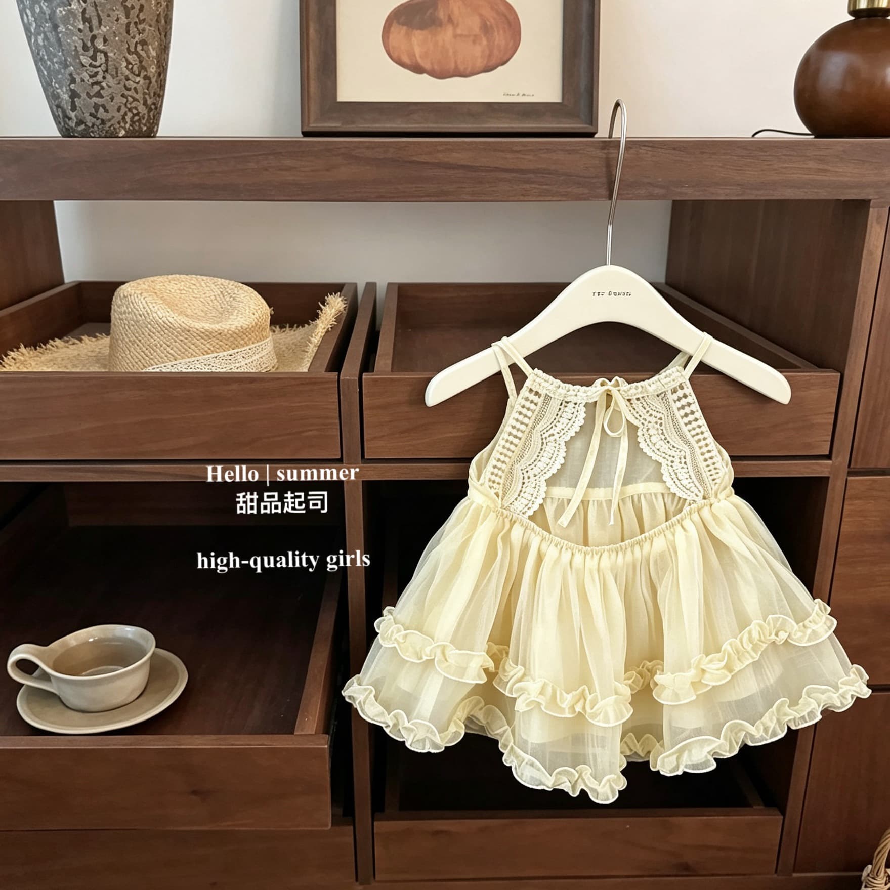 [Dessert Cheese] Custard Buns! Vacation Dress Original 2026 Summer Backless Ruffle Dress