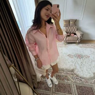 AliExpress Bestseller Women's European and American Style Versatile Cotton Linen Shirt Women Slim Fit Single-Breasted Solid Color Blouse