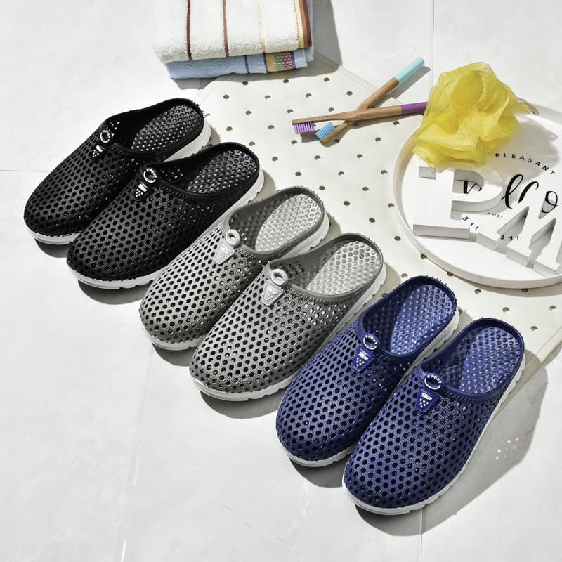 Mesh Shoes for Couples, Men and Women Crocs with Closed Toe, Breathable Non-Slip Women's Sandals for Home Daily Outdoor Wear