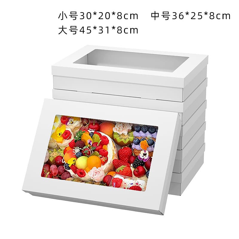 Trendy Disposable Window Picnic Box for Camping, Spring Outing, Takeaway, Afternoon Tea Dessert Cake Box, Light Meal Bento Box