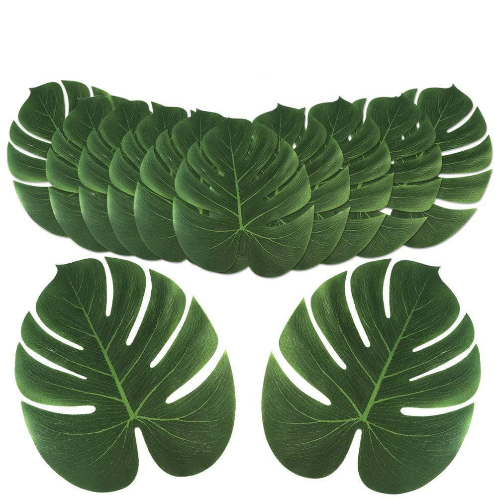 Monstera green plant artificial flower leaves artificial plant Hawaiian party home interior decoration flower arrangement turtle leaf