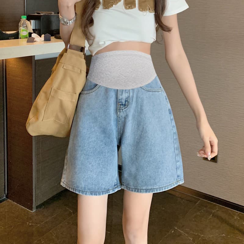 In Stock Maternity Shorts Summer Outerwear Maternity Pants Non-Constricting Belly Summer Maternity Jeans Drop Shipping