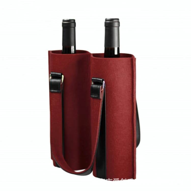 Felt Wine Bag Double-Bottle Storage Pouch Large Capacity Wine Felt Tote Single-Bottle Red Wine Bag