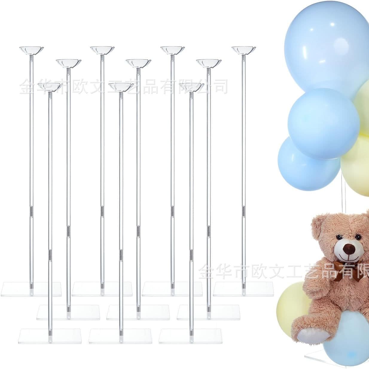 Transparent acrylic balloon holder adjustable height reusable for wedding birthday table decoration floor decoration