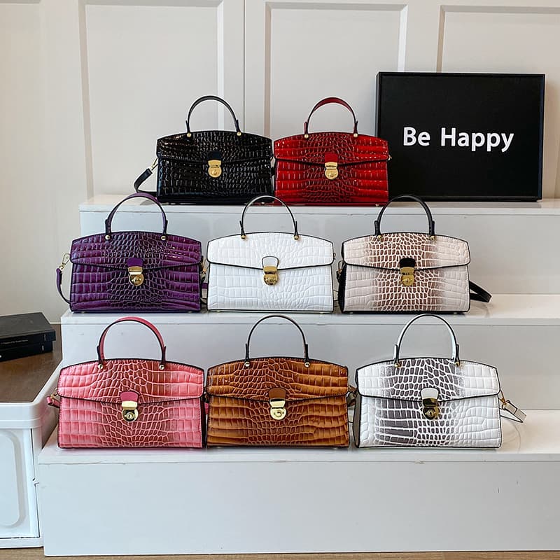 Handbags Export Small Bag Women's 2025 New European and American Retro Cross-Border Crocodile Pattern Satchel Shoulder Crossbody Bag