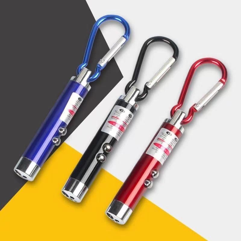 3-in-1 Laser Flashlight Carabiner Mini Flashlight UV Fluorescent Agent Detection Banknote Verification LED Light