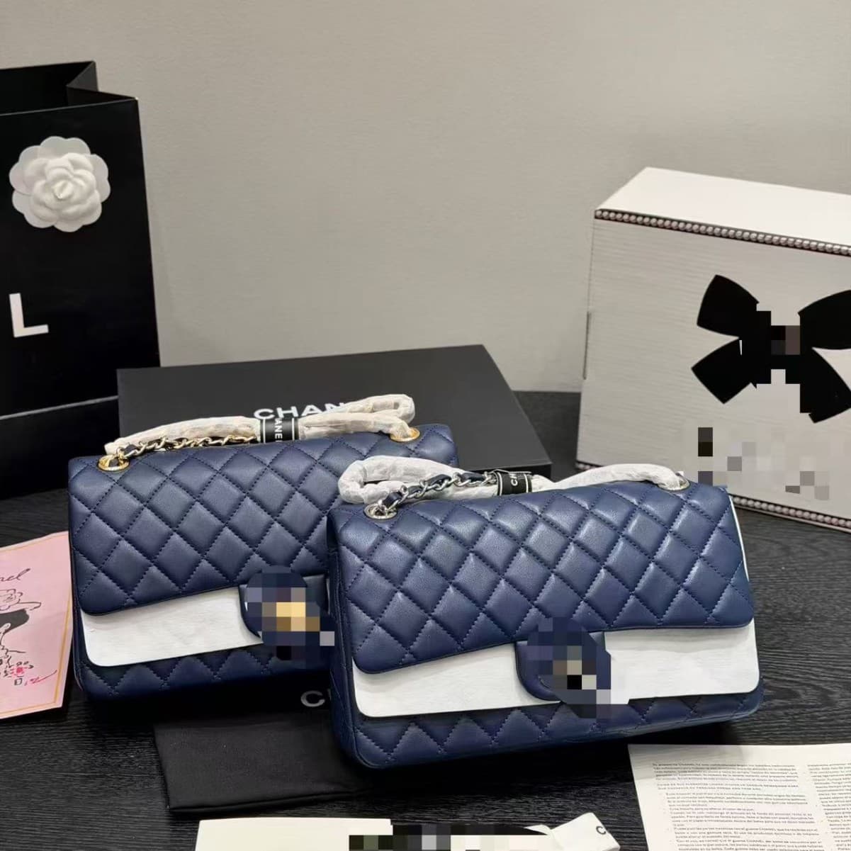 Classic CF Caviar Quilted Genuine Leather Bag with Chain, Women's Shoulder Crossbody Small Chanel-style 26s Baguette Bag