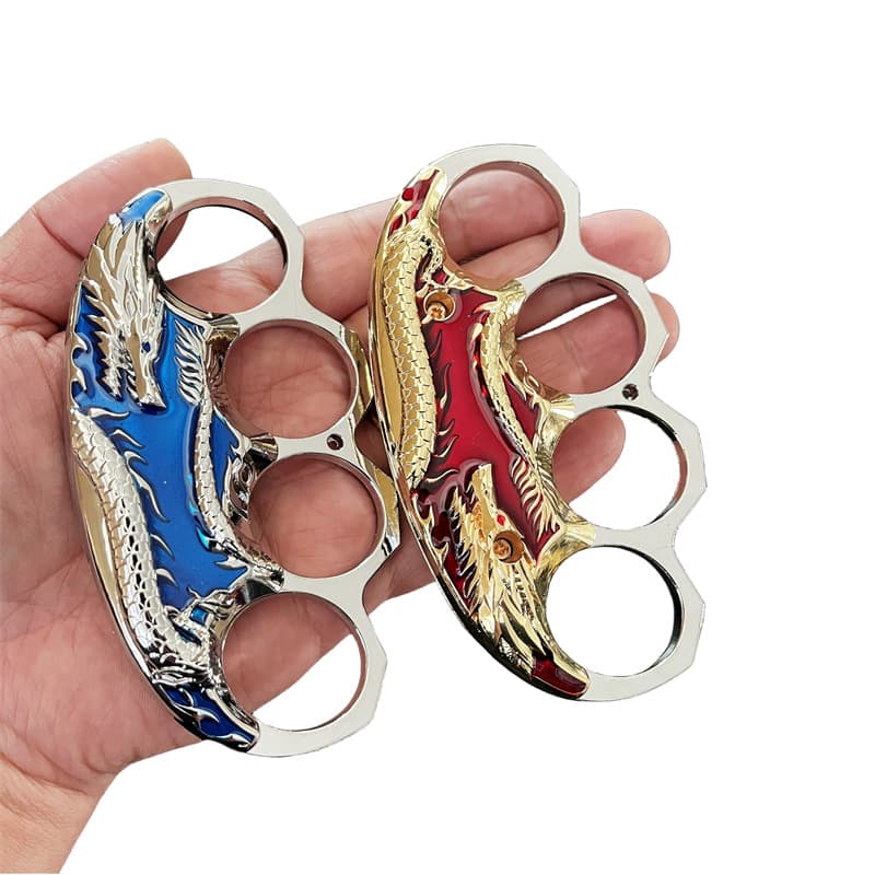 Anime Cartoon Knuckle Duster Alloy Hand Ring Self-Defense Weapon Metal Model Prop Combat Ring Adult Toy