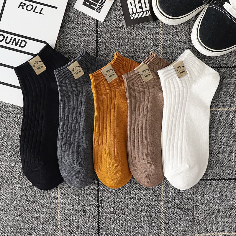 Men's Socks Simple Solid Color Short Socks Spring Summer Versatile New Trendy TikTok Hot Selling Men's Ankle Socks Factory Wholesale