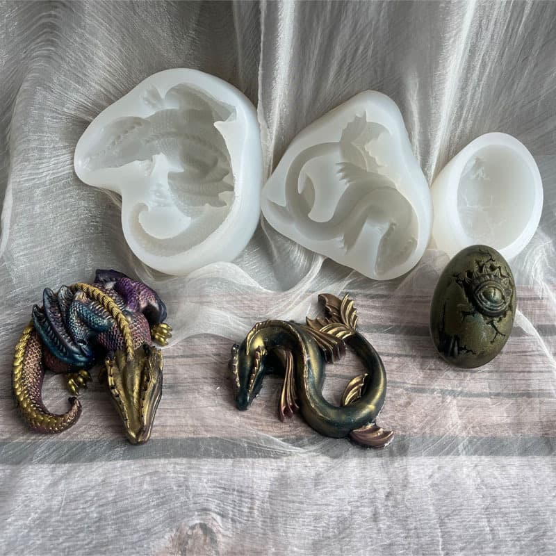 Dinosaur and Dinosaur Egg Shaped Silicone Mold for Aromatherapy Plaster, Polymer Clay, Epoxy Resin Decoration Ornaments Mold