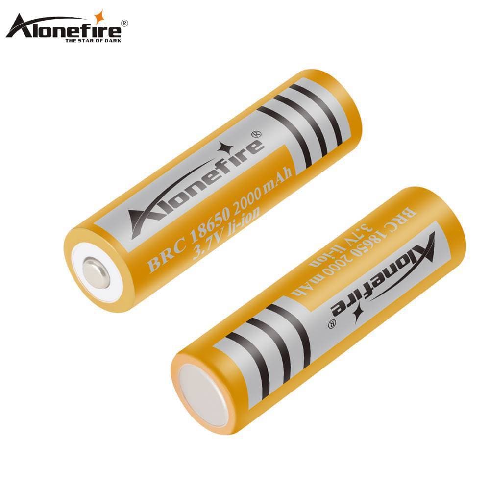 18650 Lithium Battery 3.7V 2000mAh Rechargeable for High-Power Flashlight Radio Headlamp