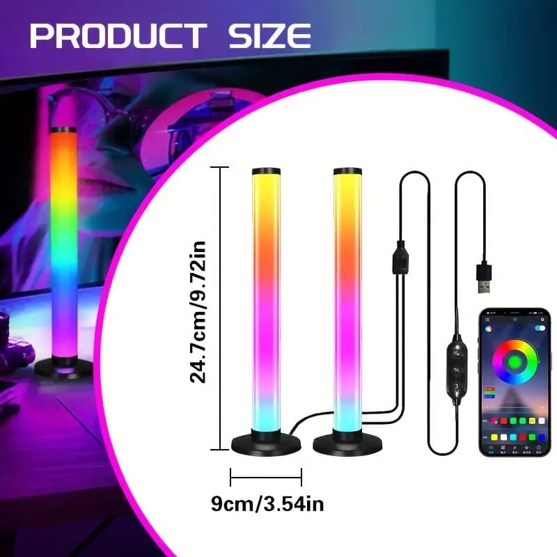 Cross-border hot-selling LED desktop glow pickup light, e-sports desktop internet celebrity music rhythm light, RGB desktop atmosphere light