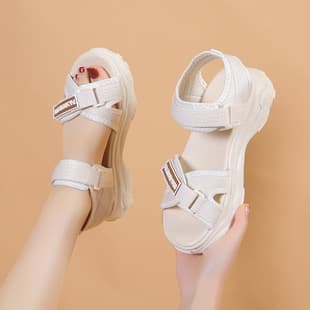 Fashion Beach Sandals for Women 2026 Summer New Thick Sole Platform Sport Sandals Korean Style Casual Beach Sandals