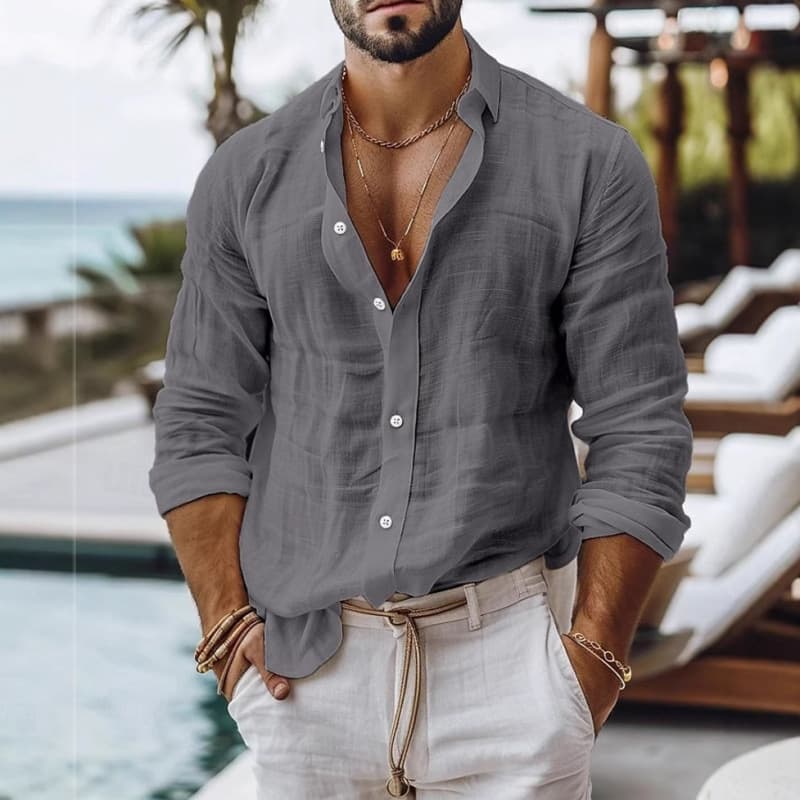 2026 men's shirts casual style long-sleeved business casual shirts cross-border independent station