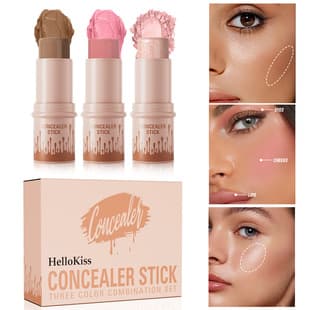 HelloKiss Cross-Border Multifunctional 3-Piece Contour Stick Set - Brightening 3D Face Blush and Highlighter Stick