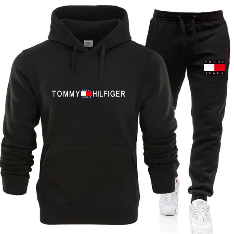 New cross-border hot selling European and American men's sports sweatshirt suit printed casual sports sweatshirt hoodie suit for men