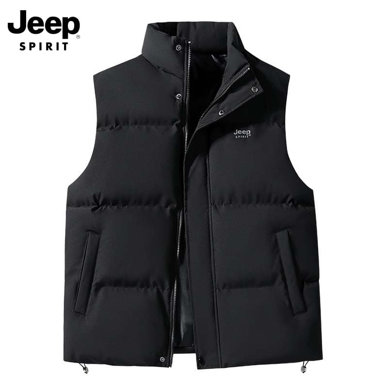 JEEP SPIRIT Spring/Autumn/Winter Men's Warm Vest Thickened Waistcoat Outer Wear Vest Jacket Sleeveless