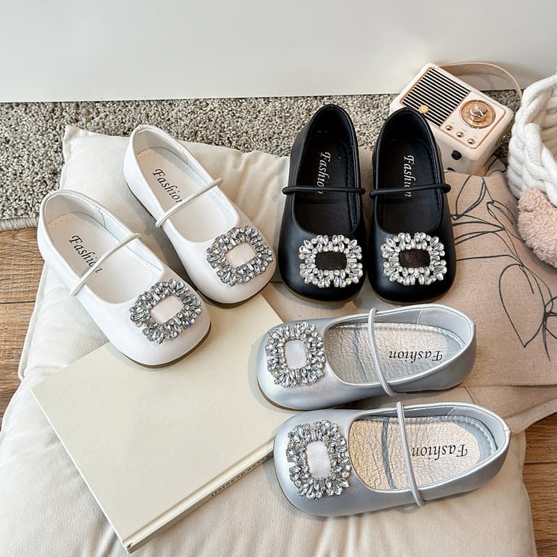 Girls high-heeled princess shoes spring and autumn children's soft-soled small leather shoes 3-6 years old little girls performance catwalk dress shoes