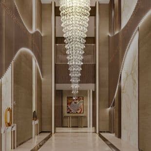 Duplex Large Chandelier Villa Two-Story House Self-Built House Staircase Crystal Chandelier 1.2 1.5 1.8 Meters