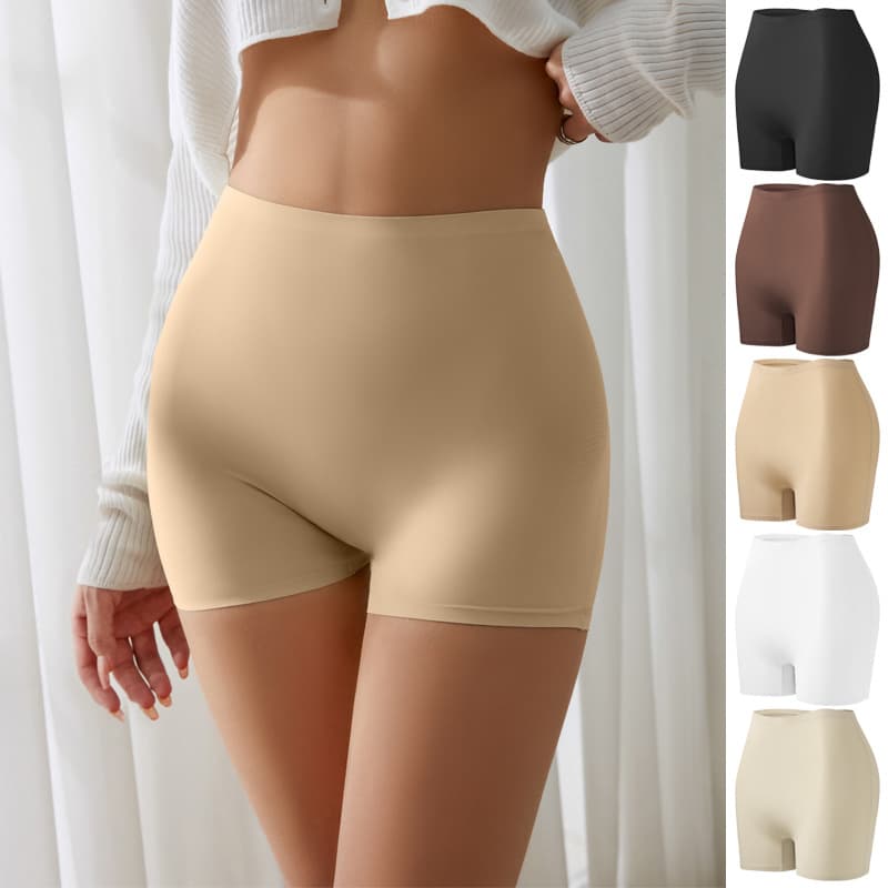 European and American Cross-Border Seamless Anti-Peep Non-Rolling Hem Cotton Gusset Naked Feel Wearable Safety Shorts Women Leggings