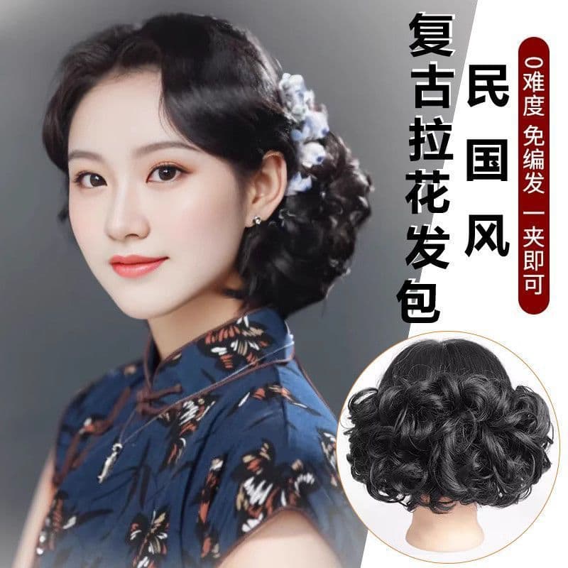 Vintage Hair Bun Maker Roll Bun Donut Hair Styling Tool for Cheongsam Bun Hair Bun Sponge Donut Hair Ring