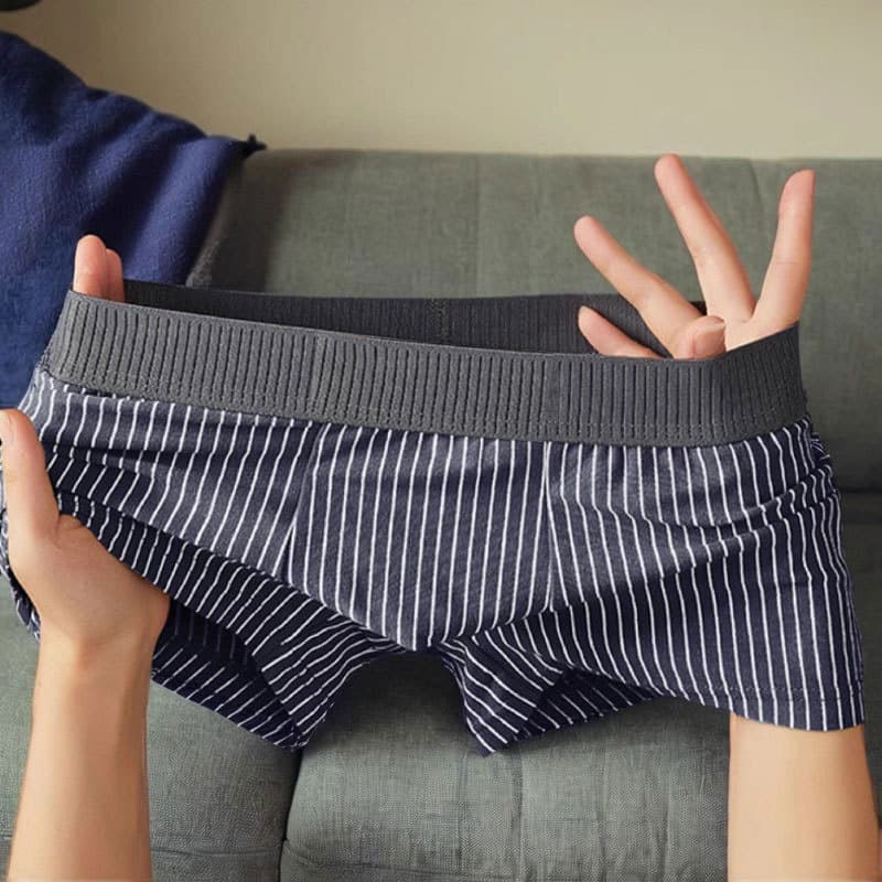 Men's Striped Loose Boxer Briefs, Breathable Trendy Shorts, Men's Four-Corner Sports Underpants