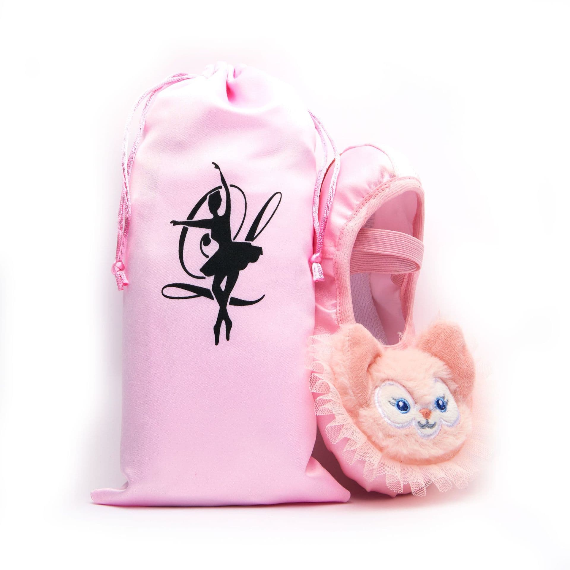 Cross-border Trade Dance Shoe Storage Bag, Ballet Soft Sole Satin Practice Shoe Bag with Logo
