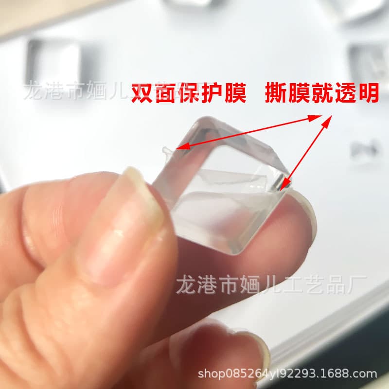 Mini Stamp Handle Transparent Acrylic Small Brick Journaling Number Letter Small Icon Crystal Ice Cube Handle