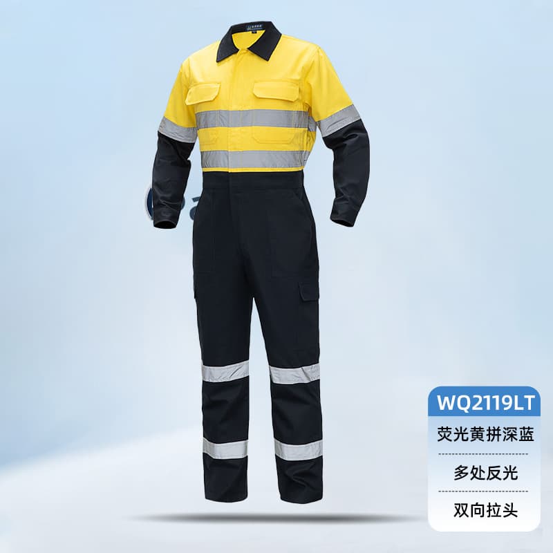 Reflective Strip Work Shirt for Men, EU Size, Road Construction Mining Long Sleeve Safety Uniform, Customizable