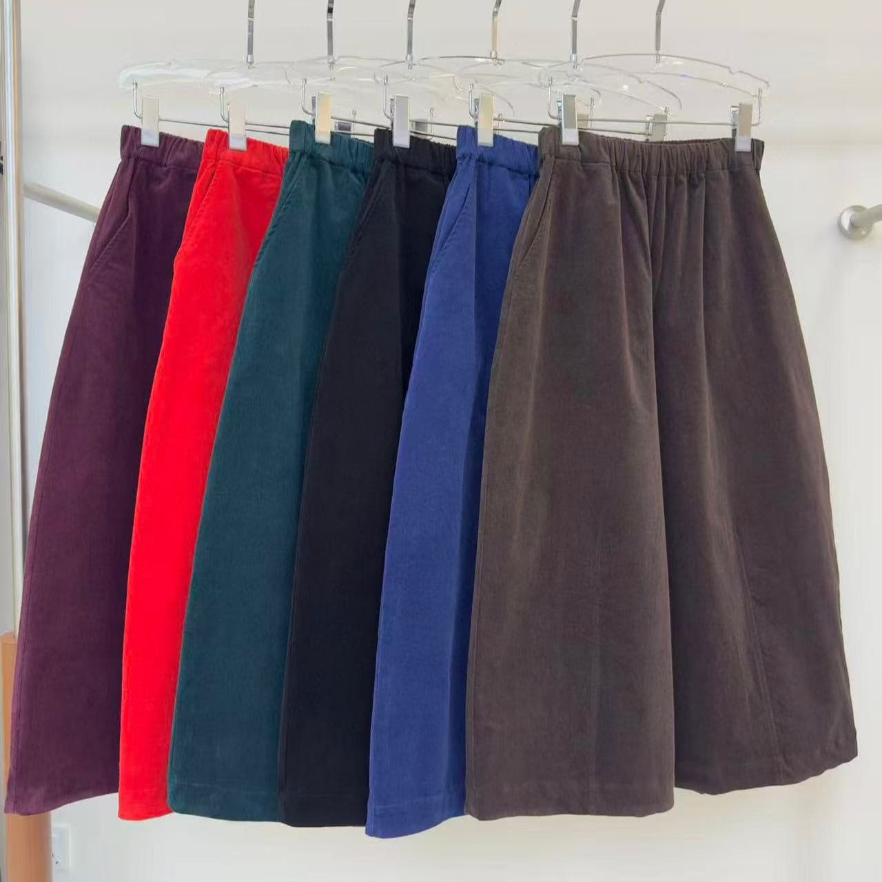Cotton Capri Wide Leg Pants for Women 2025 Fall/Winter New Loose High Waist Slimming Straight Corduroy Pants Nezha Pants