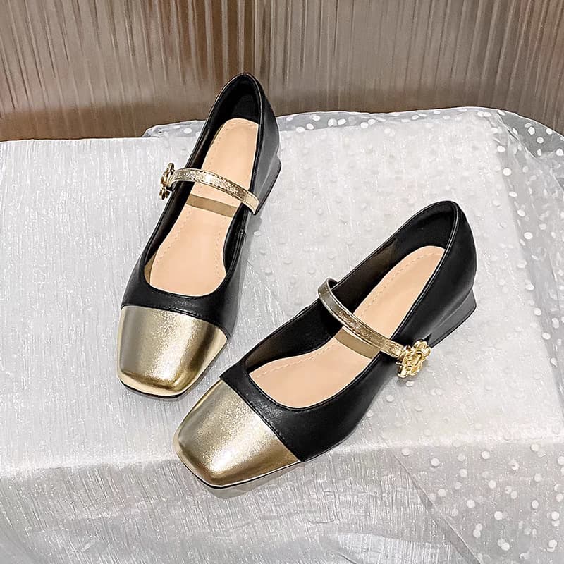 2025 New Summer Genuine Soft Leather French Mary Jane Shoes, Small Size, Chunky Heel, Elegant Low Mouth, Versatile Single Shoes for Women