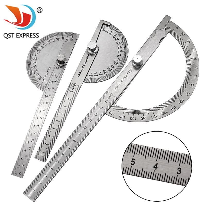 New Protractor Angle Square Divider Stainless Steel Angle Gauge Angle Square 180-Degree Semicircle Carpenter's Angle Square