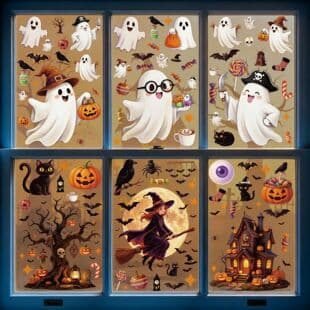 Halloween Decoration Creative Pumpkin Female Ghost Ghost Glass Sticker Happy Halloween Spider Haunted House Static Cling