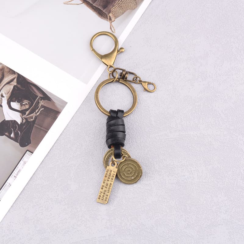 Handmade Keychain Accessories Lobster Clasp Vintage Versatile Leather Rope Keychain Semi-finished Keychain Pendant