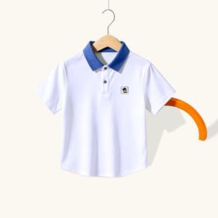 Summer Kids Polo Shirt Boys Short Sleeve T-Shirt Contrast Color Lapel College Style Children's Top Wholesale Drop Shipping