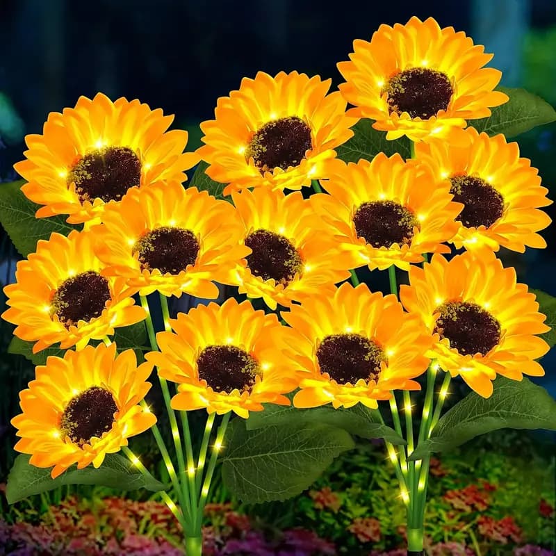 Solar Sunflower Courtyard Garden Outdoor Landscape Layout Led Sunflower Lamp Solar Garden Lamp