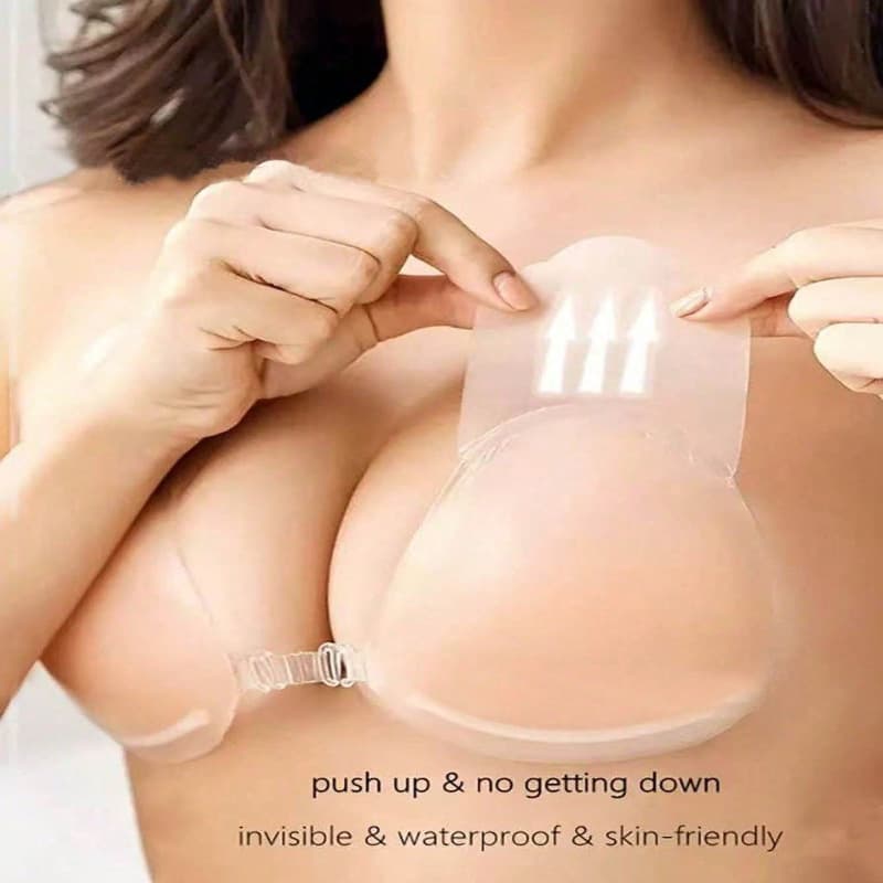 Triangular Lifting Invisible Bra Stickers with Buckle, Push-Up Silicone Nipple Covers for Sagging Prevention, Lifting Patch for Small Bust Enhancement